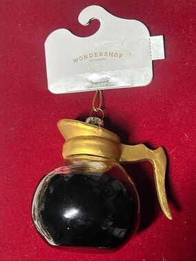 Wondershop Black and Gold Coffee Pot Ornament